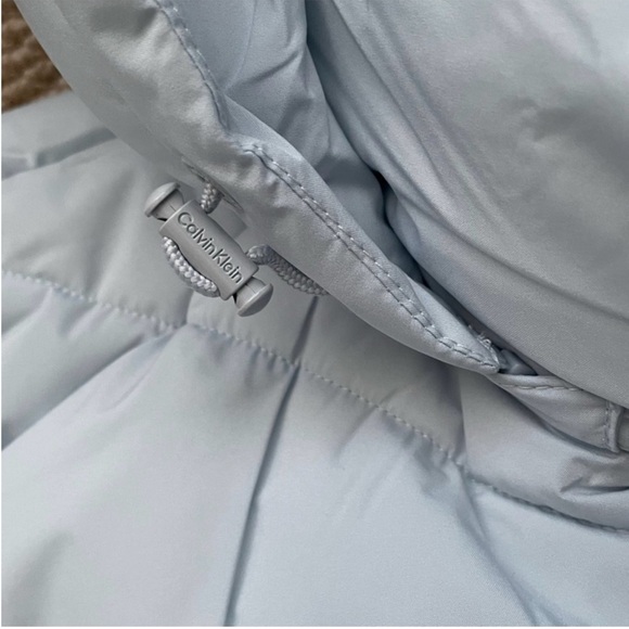 NWT Calvin Klein Long Light Blue Puffer Coat – XL - Picture 7 of 13